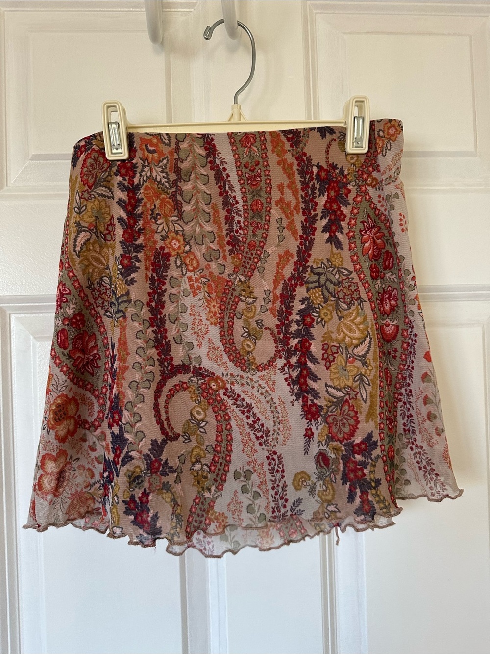 Paisley Print Mini Skirt in Multicolor